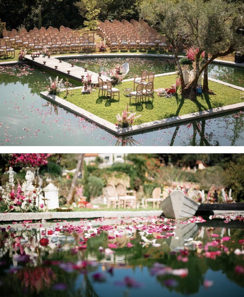 Indian destination wedding ceremony setup in Portugal