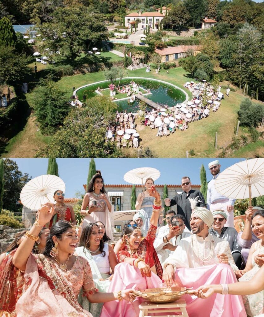 Indian wedding ceremony traditional games destination wedding Portugal